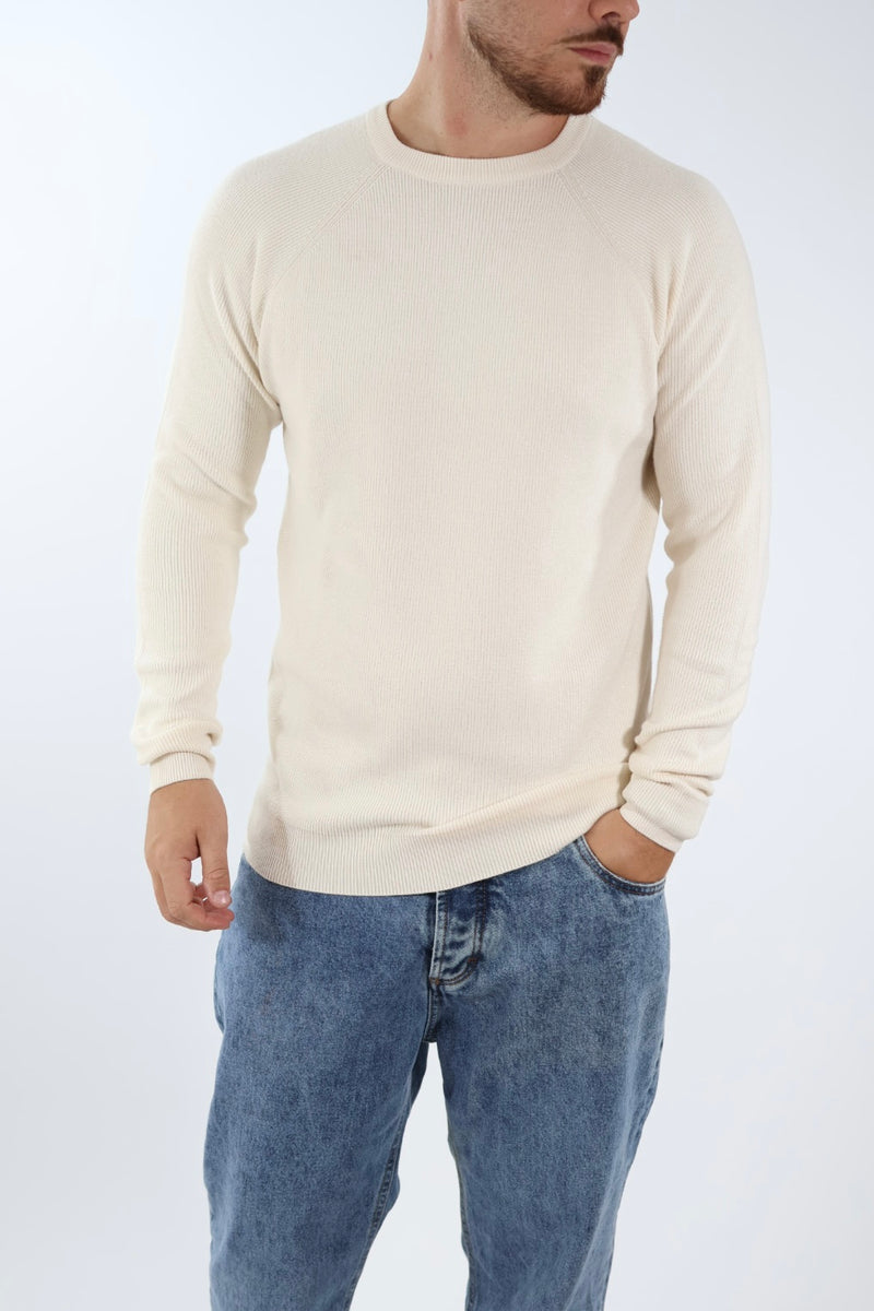 Maglioncino M08 paricollo raglan panna OVERD