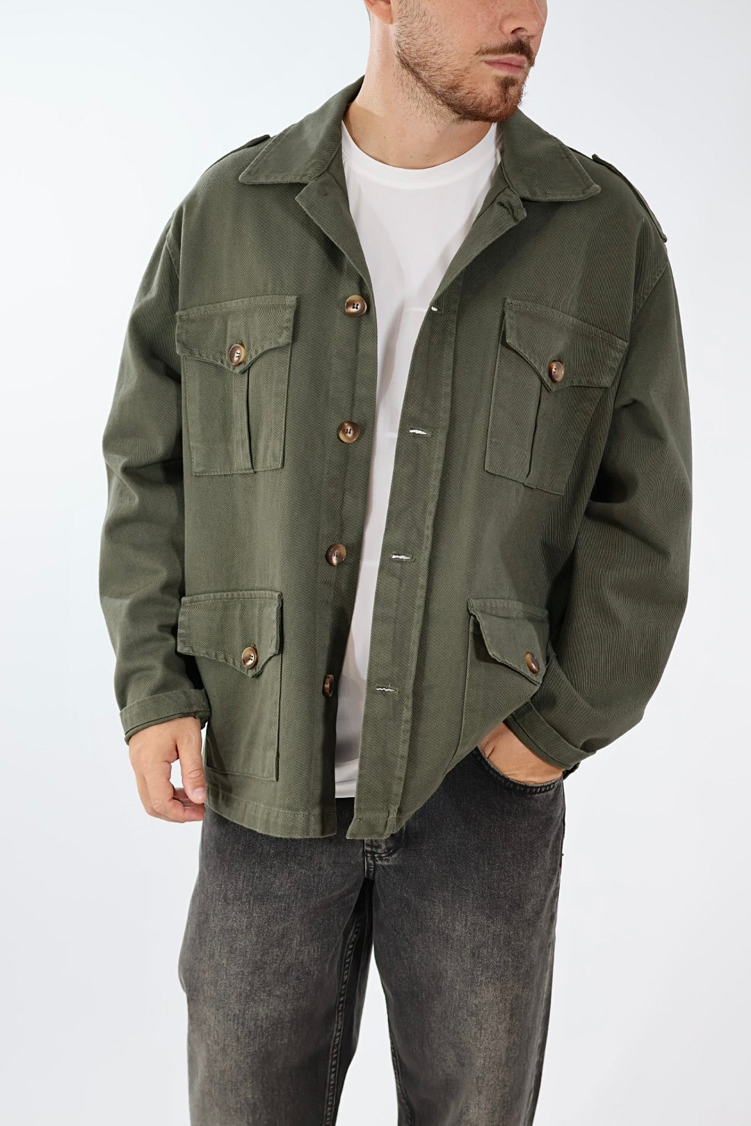 Overshirt cotone stampa J81 OVERD