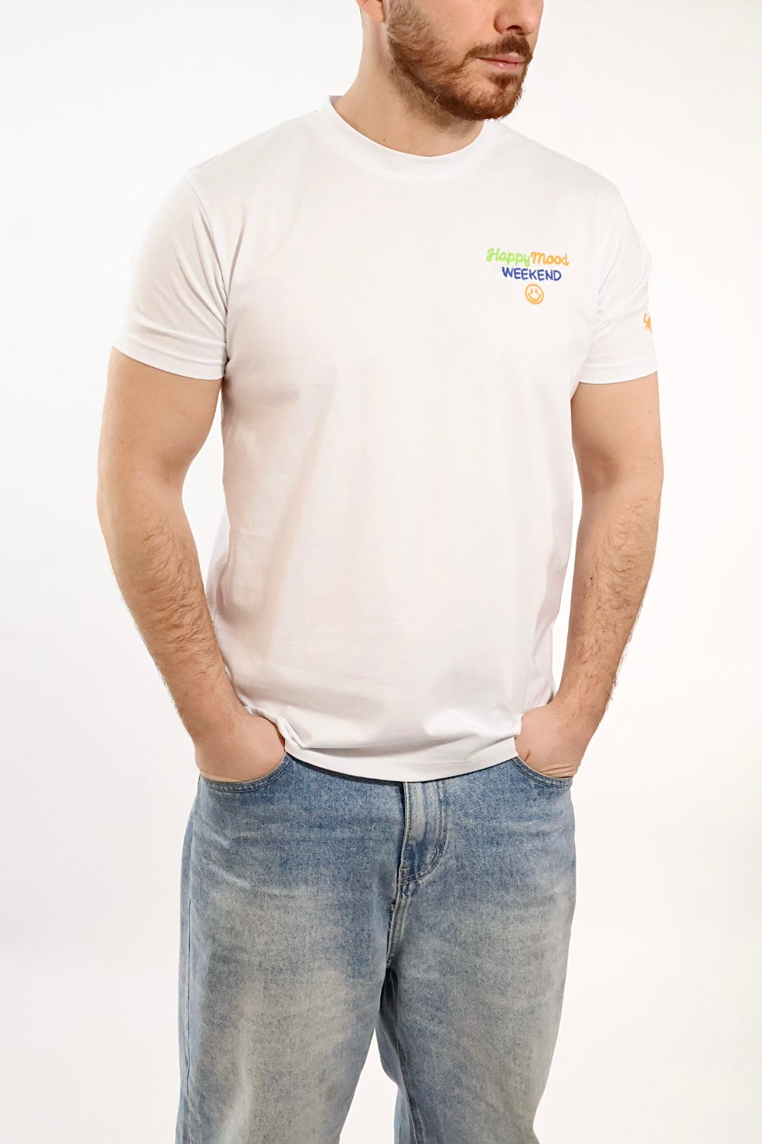 T-shirt ricamo happy mood 1853 SUPERCULTURE