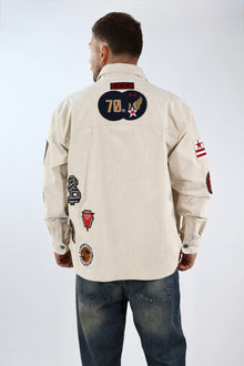 Overshirt boxy velluto patch 353 BERNA