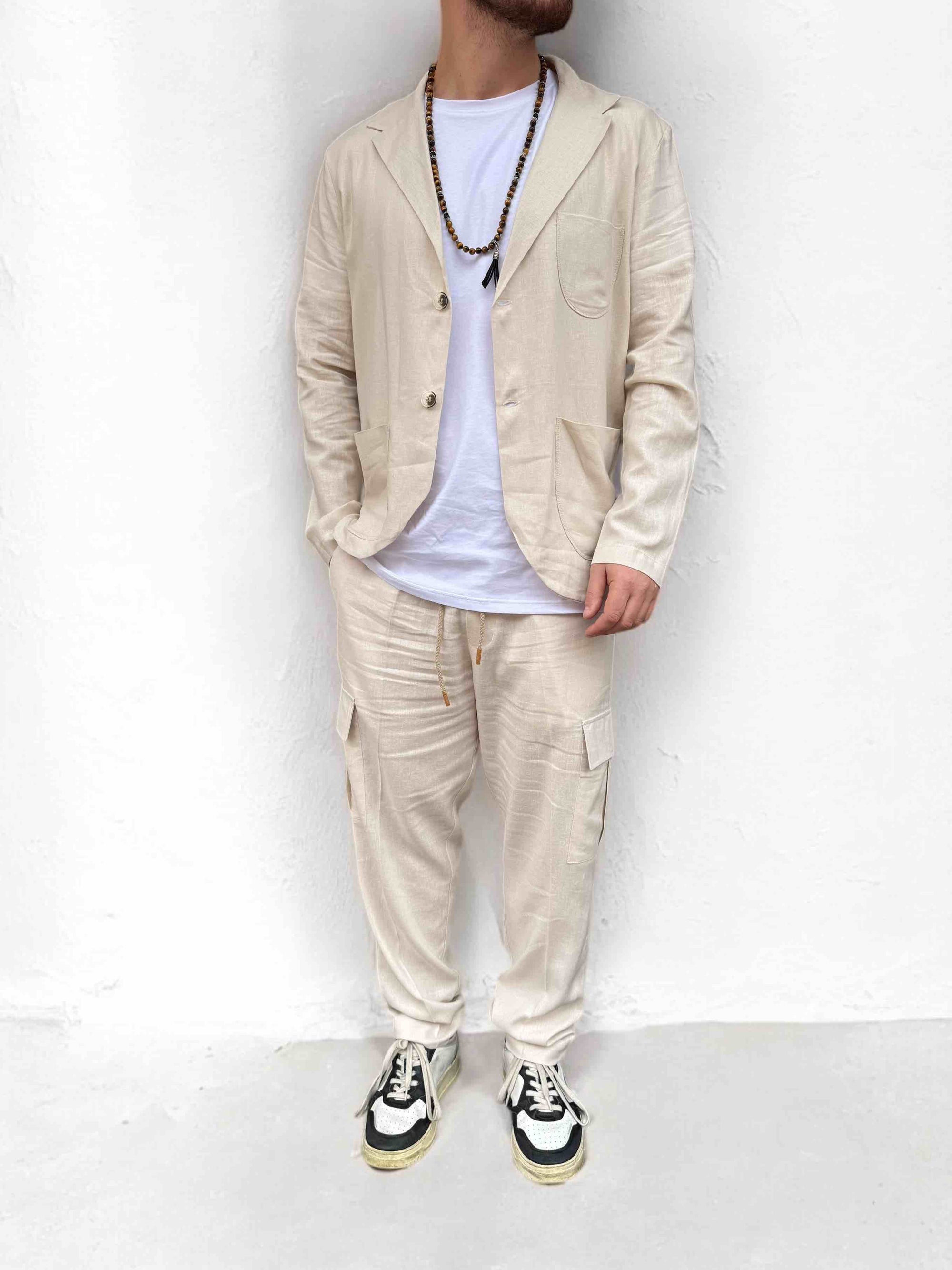 Pantalaccio cargo tapered fit lino OVERD