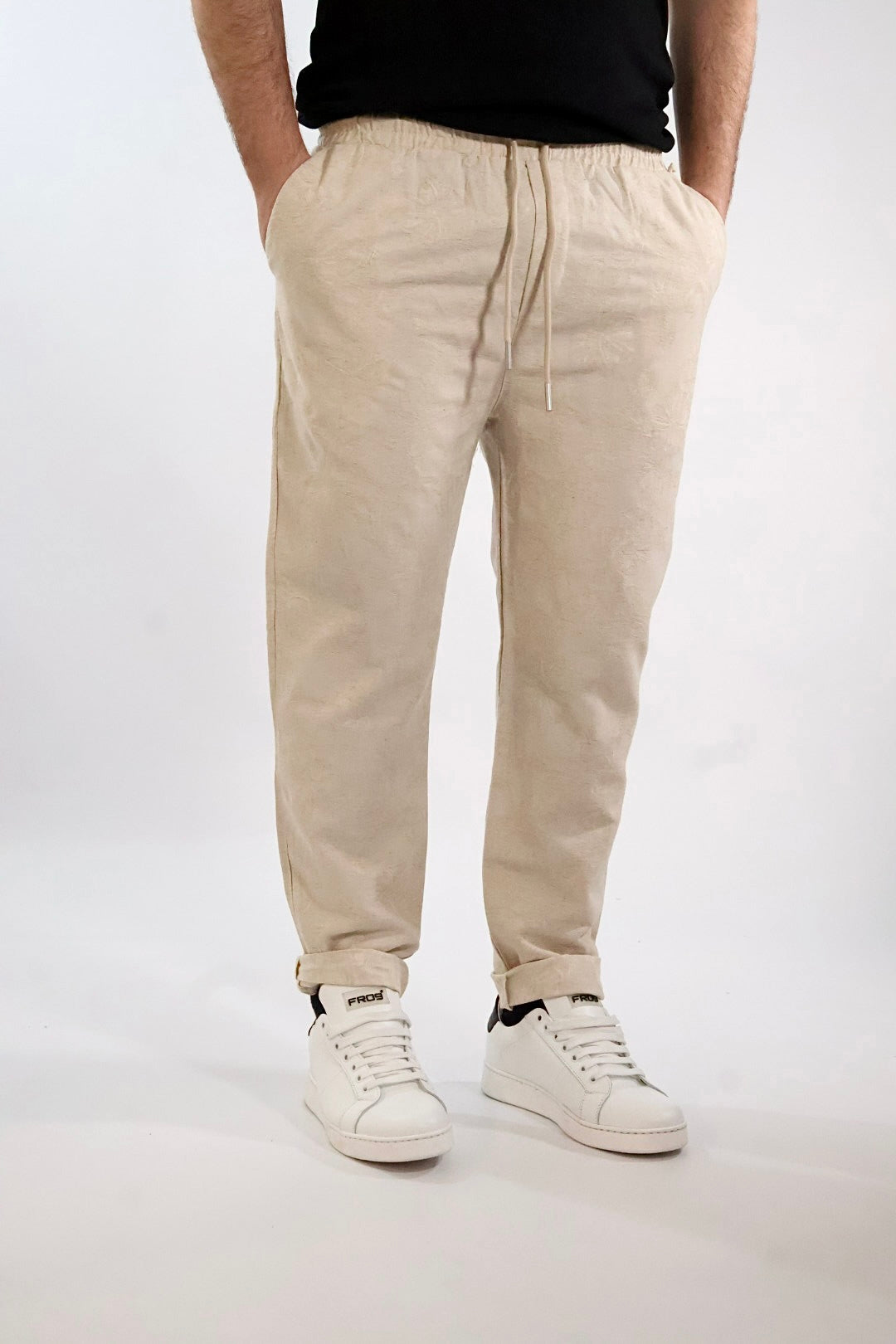 Pantalaccio ricamato misto lino  015TB GIANNI LUPO