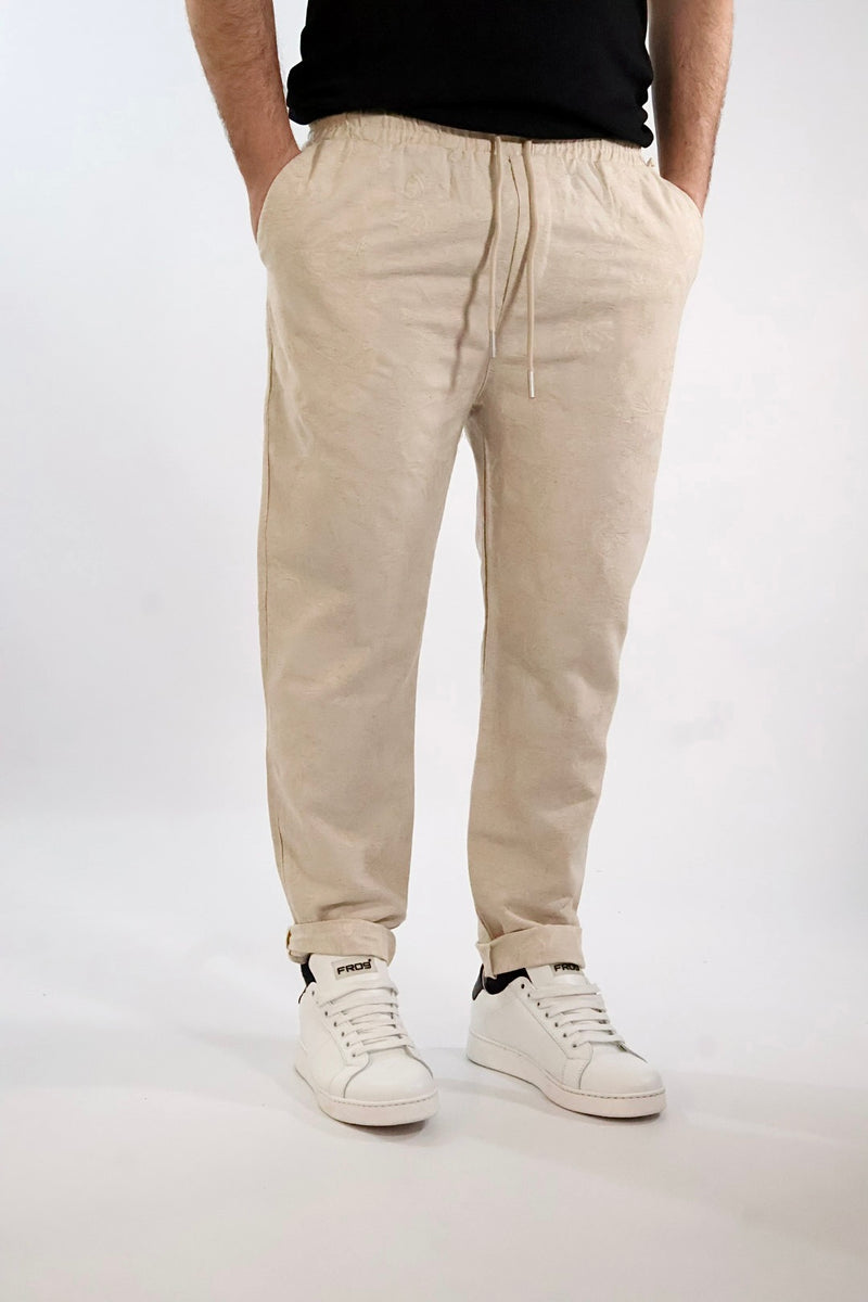 Pantalaccio ricamato misto lino  015TB GIANNI LUPO