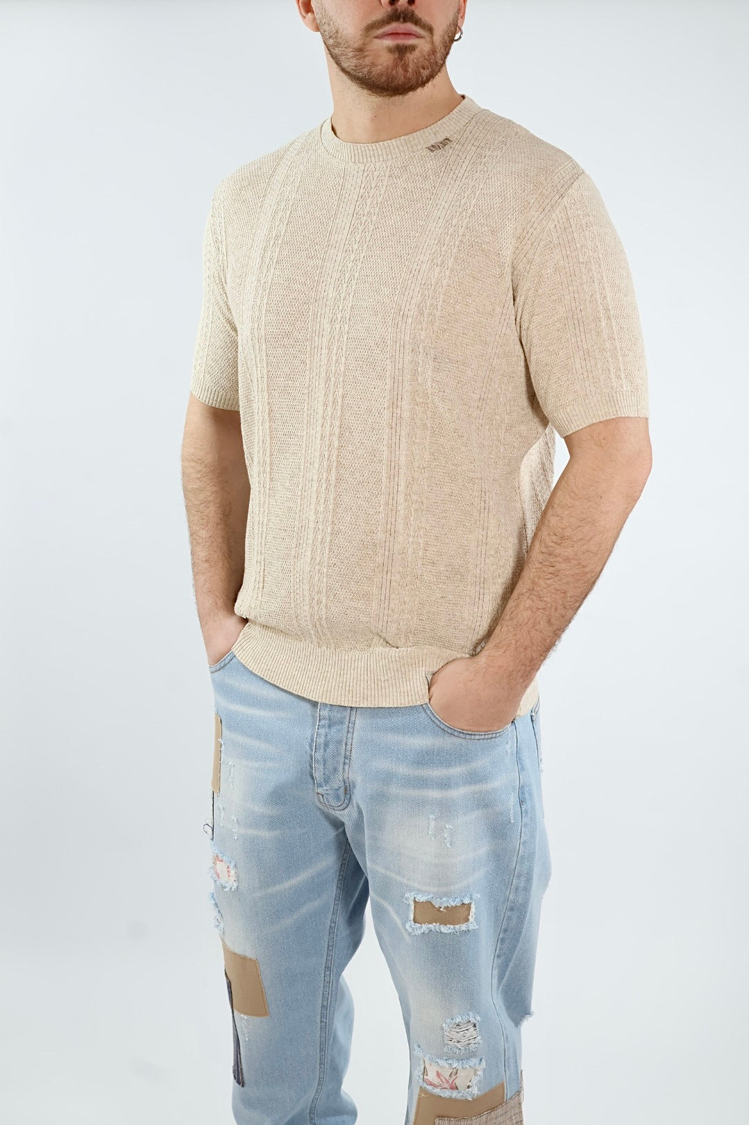 T shirt maglia lavorata 400 BL11