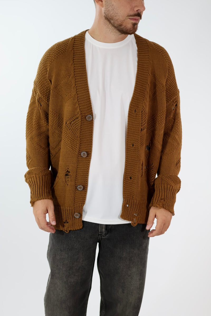 Cardigan strappi destroyed cropped fit  M54 OVERD