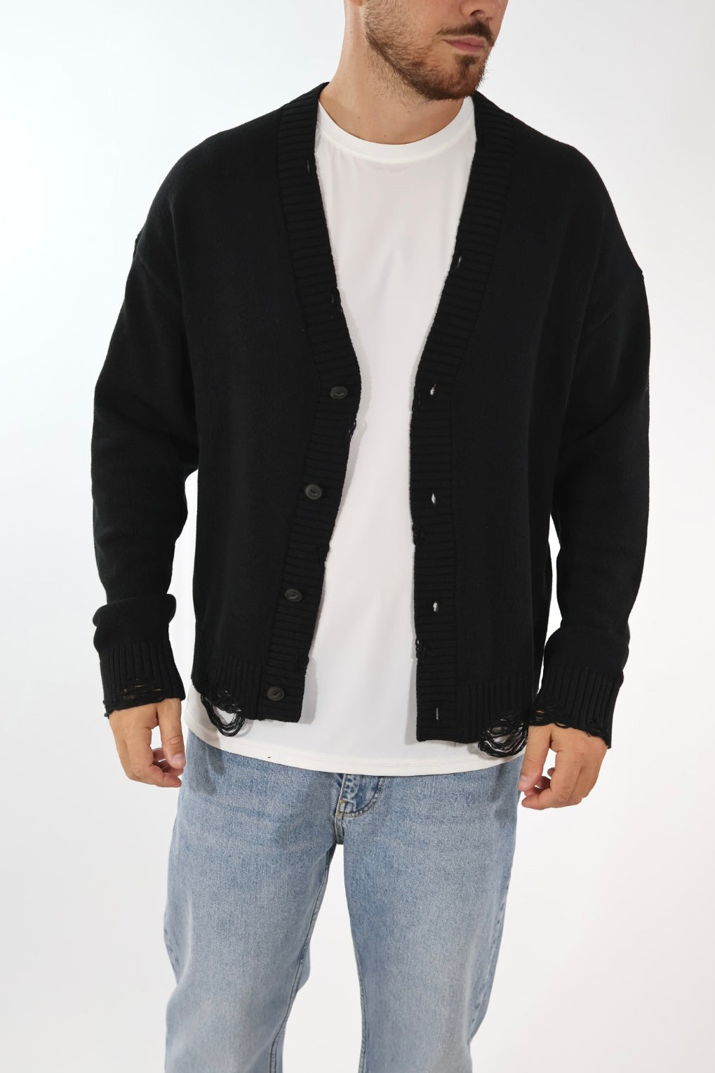 Cardigan crop rotture 814 ONLY E SONS