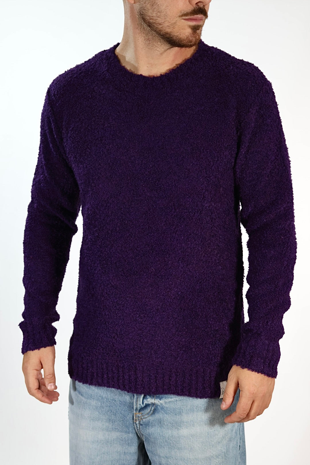 Maglione MACOMER9 viola giro bouclé BL11