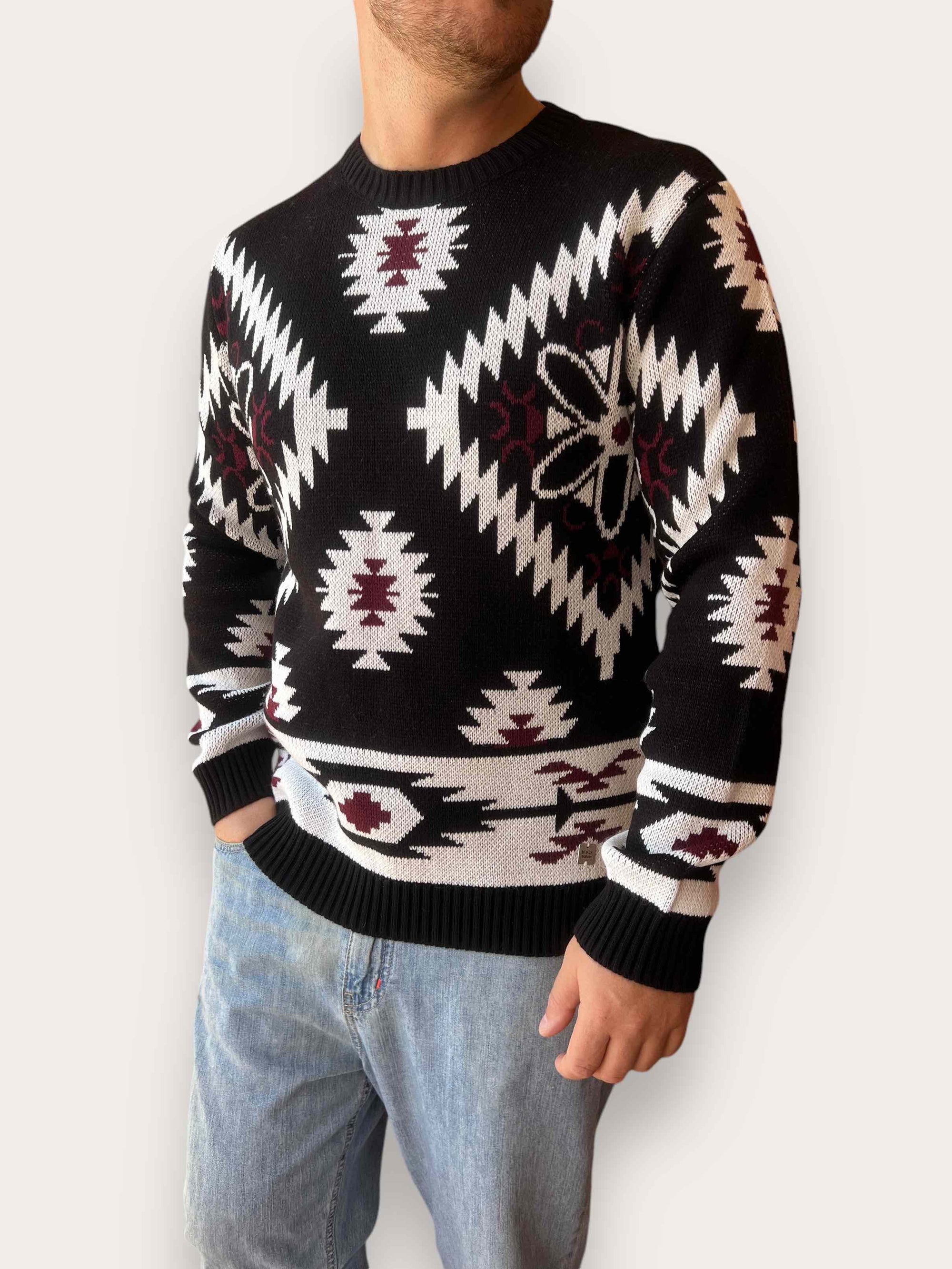 Maglione jaquard peruviano BL11