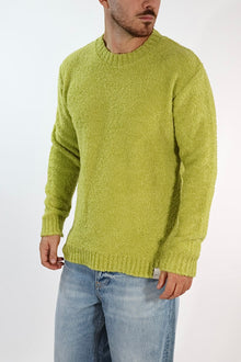 Maglione MACOMER371 verde giro bouclé BL11