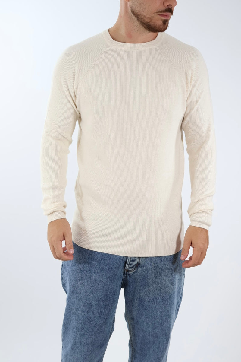 Maglioncino M08 paricollo raglan panna OVERD
