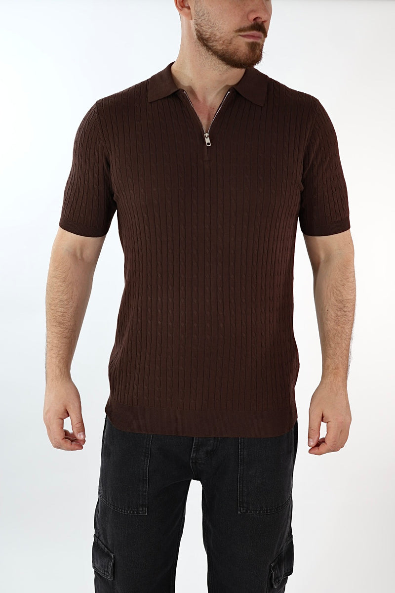 Polo in maglia viscosa con zip J.W