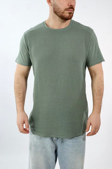 T-shirt girocollo misto lino 102 BL11