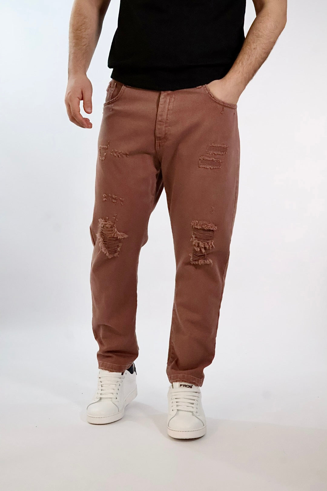 Pantalone cropped Maracana destroyed 077 BERNA