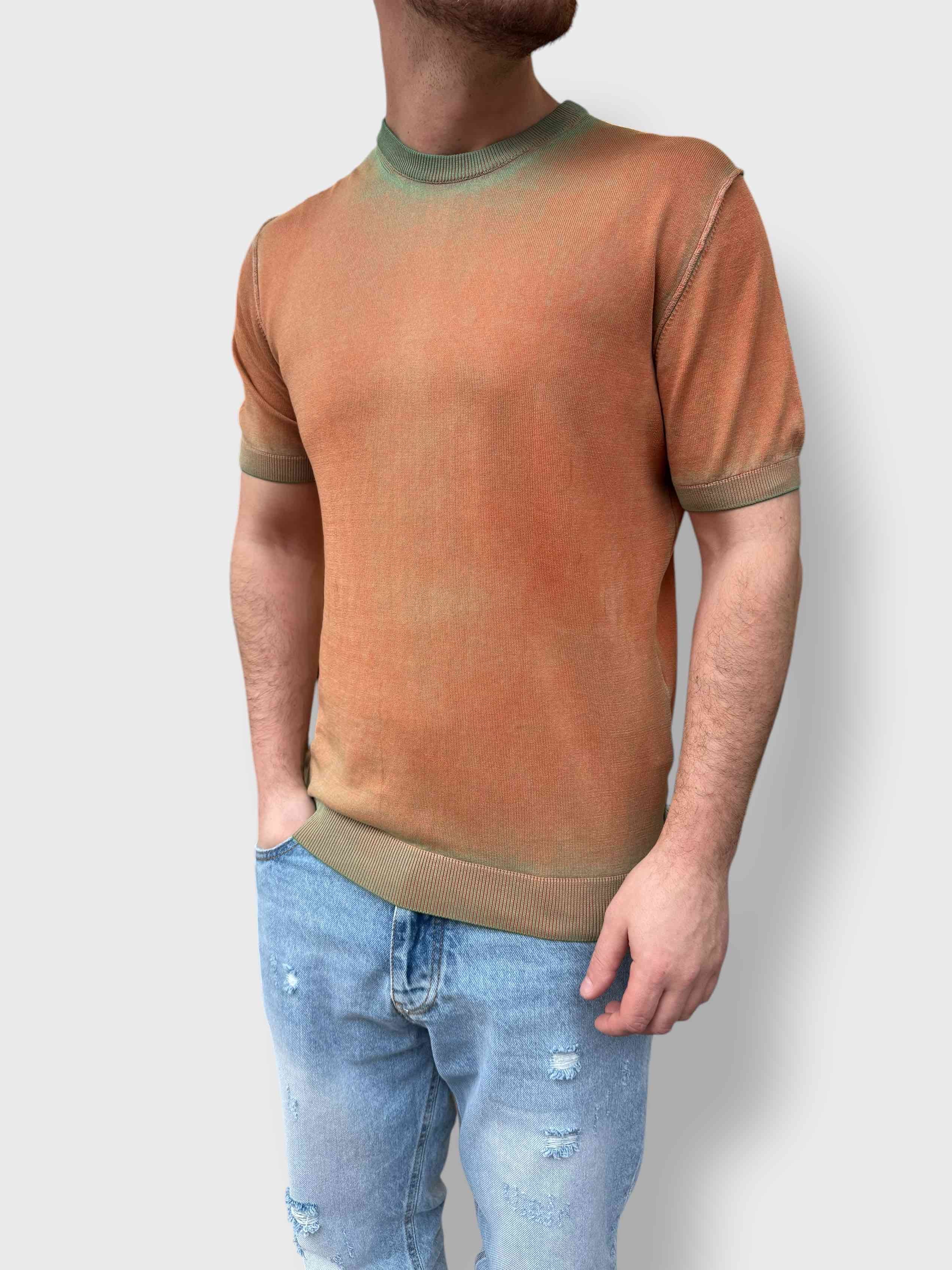 T-shirt in maglia girocollo doppia tintura  BERNA