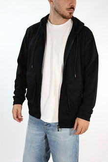 Felpa FI4400001 nero viscosa cappuccio zip BL11