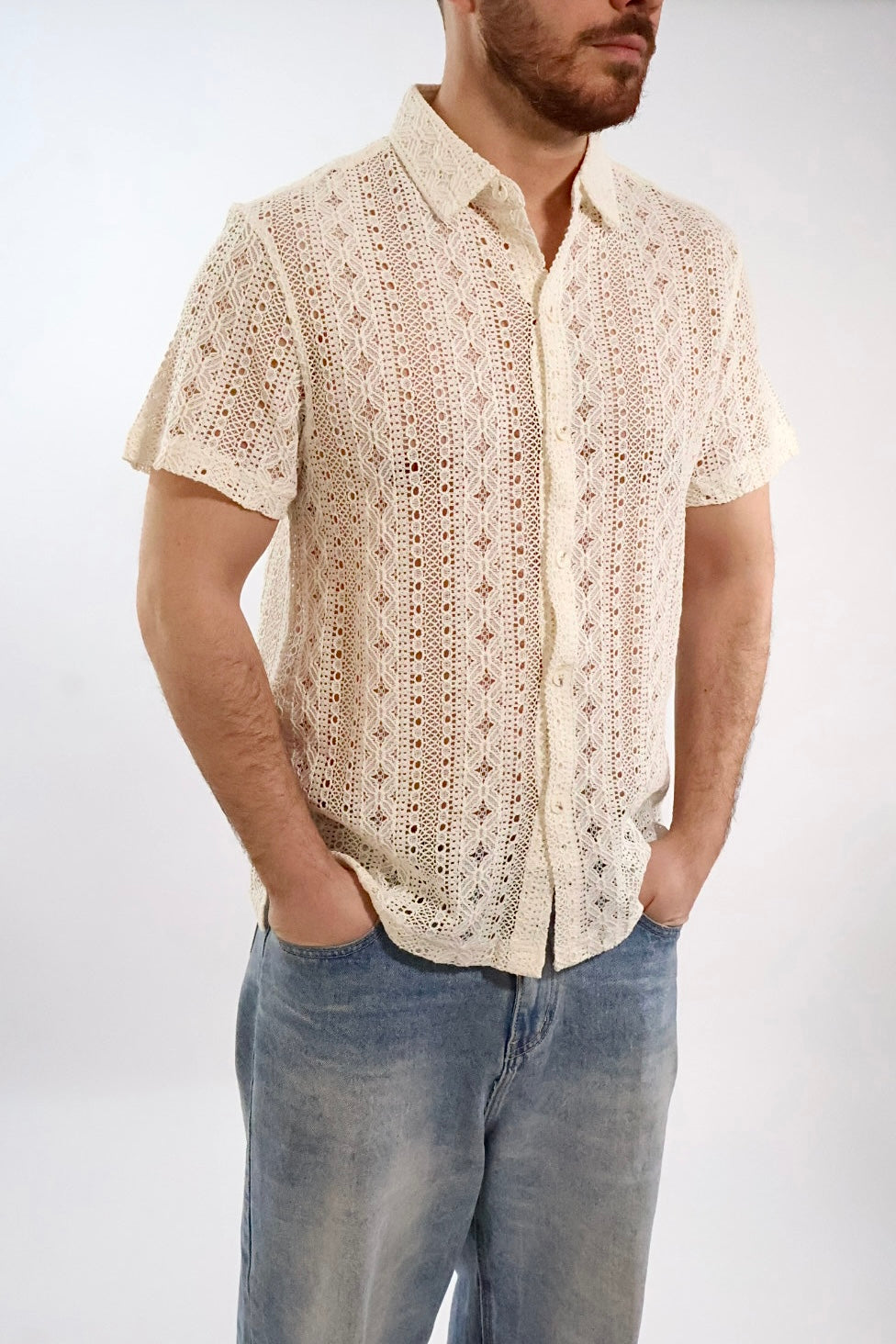 Camicia cotone traforata 013OD  GIANNI LUPO