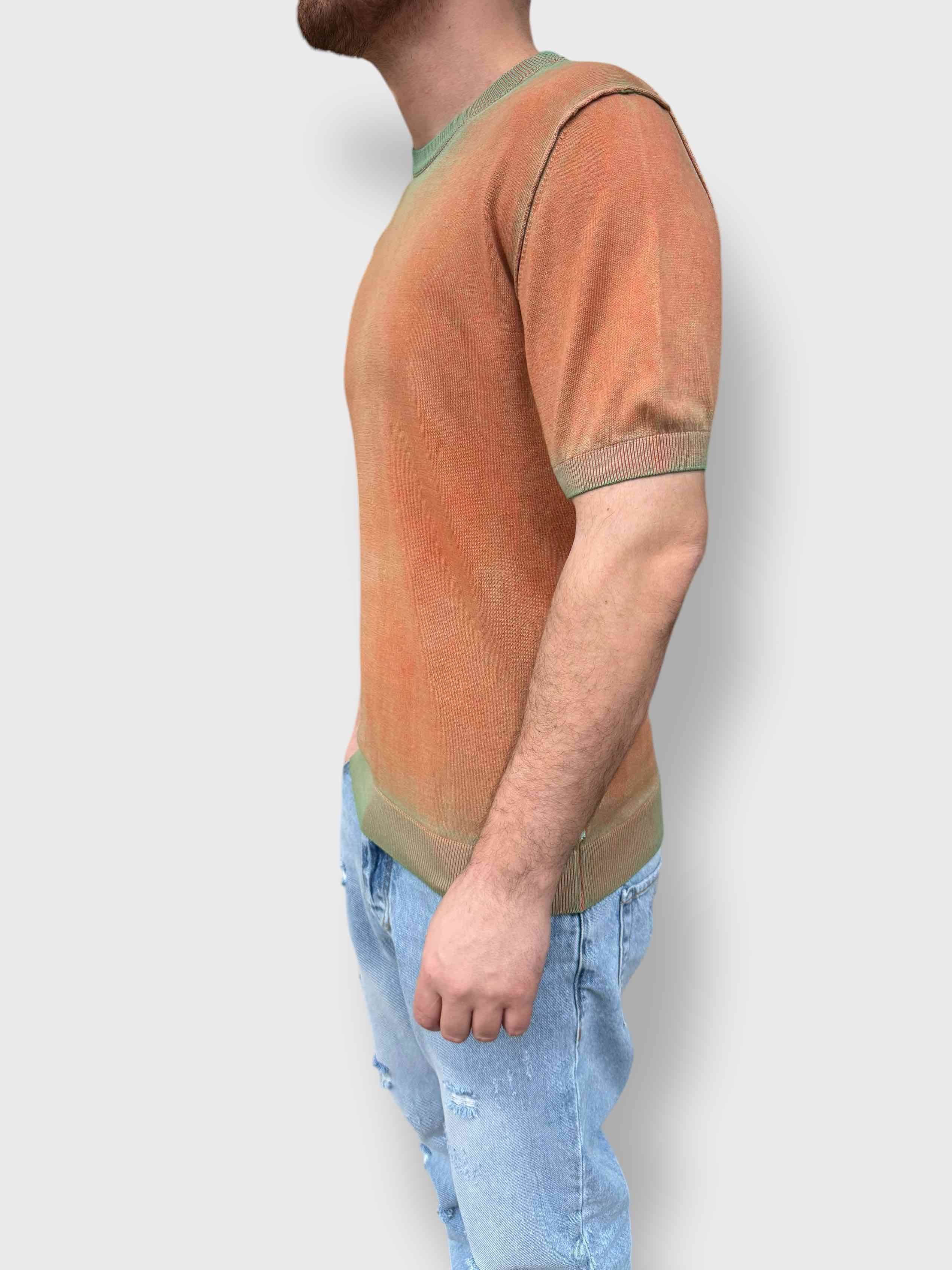 T-shirt in maglia girocollo doppia tintura  BERNA