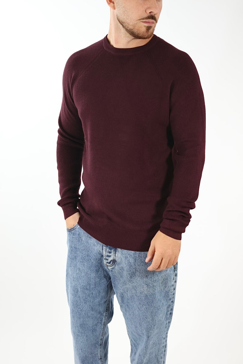 Maglioncino M08 paricollo raglan bordeaux OVERD