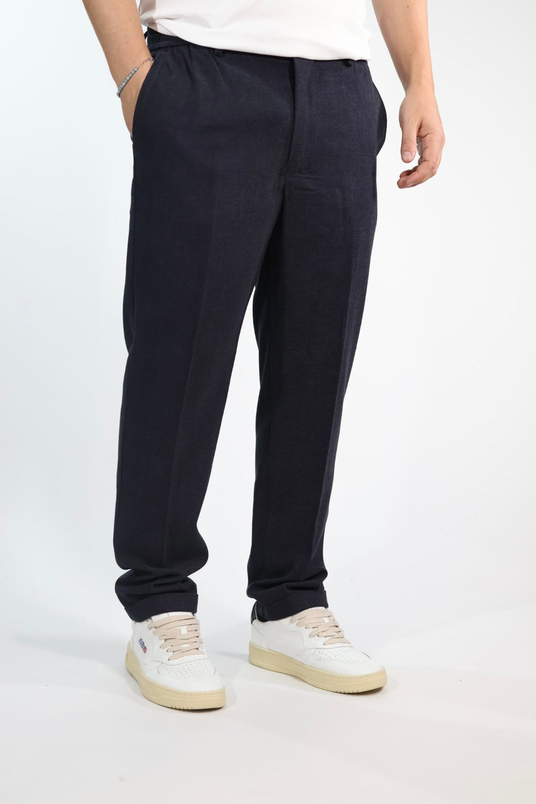 Pantalone P02 lana slim fit blu  OVERD