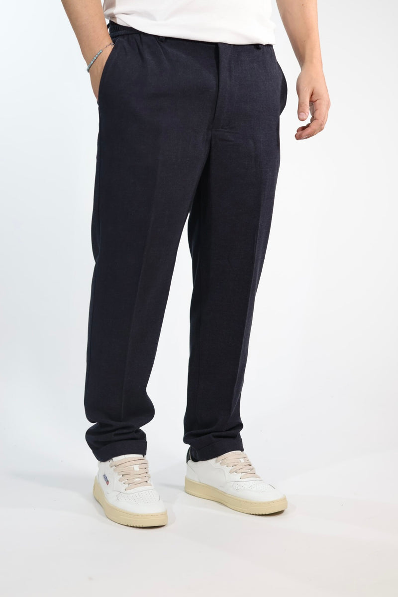 Pantalone P02 lana slim fit blu  OVERD