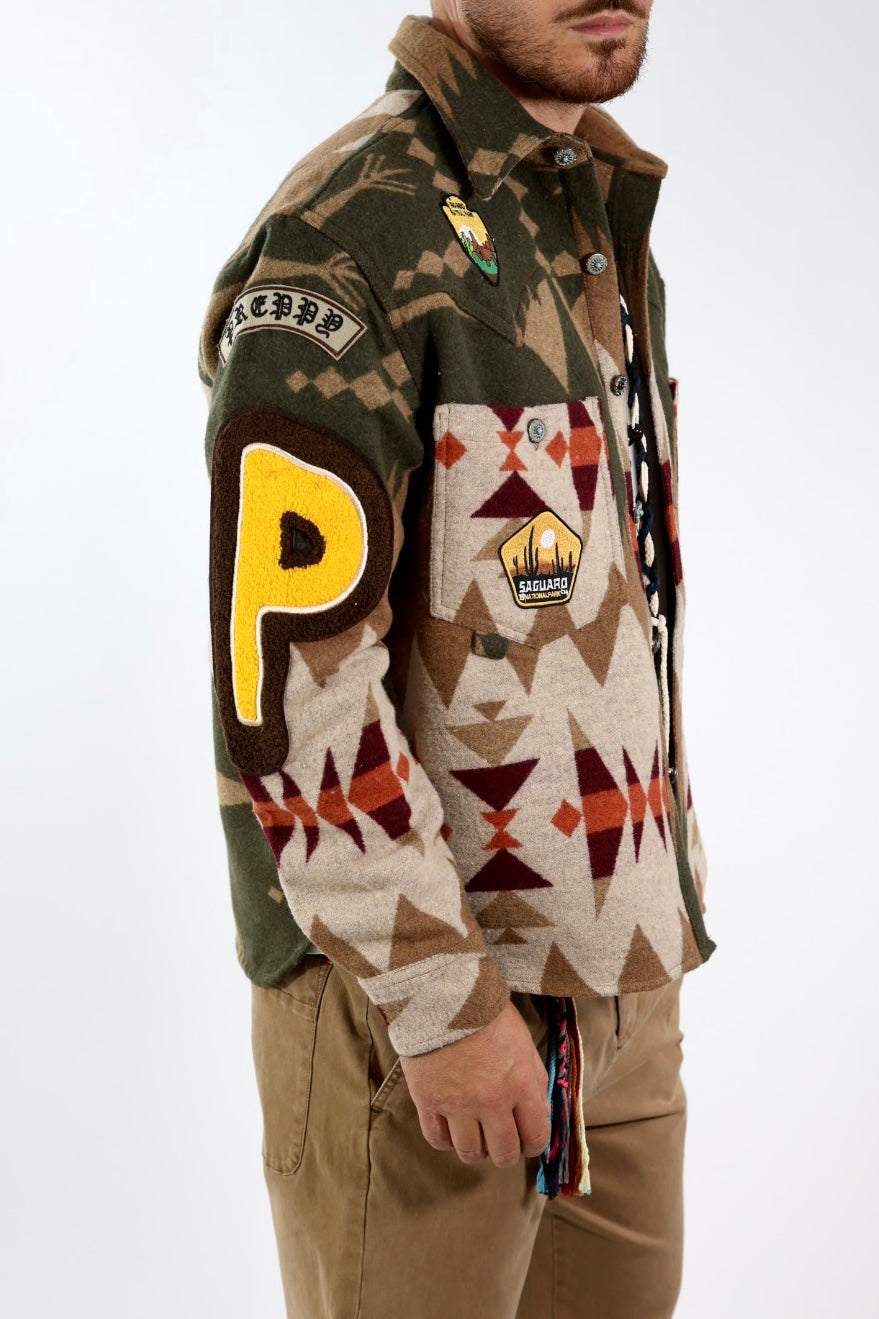 Giacca boxy azteco patch 366 BERNA