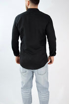 Camicia lino/cotone collo coreana C25 OVER-D