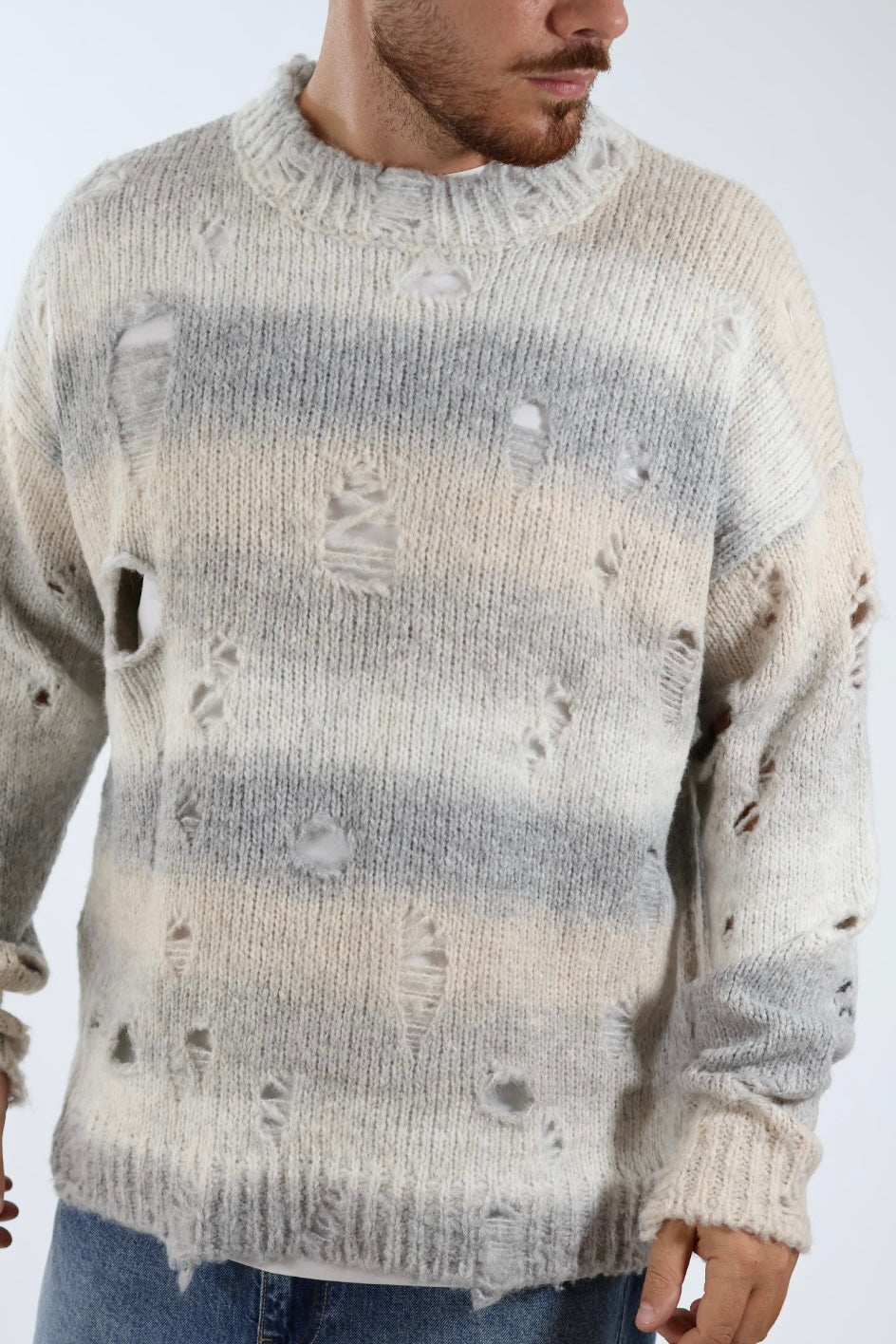 Maglione lana cropped buchi 273 BERNA