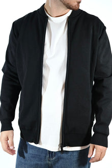 Maglioncino M14 nero lupetto full zip OVERD