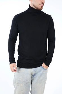 Maglioncino M02 dolcevita viscosa nero OVERD