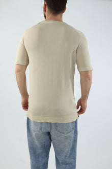 T-shirt in maglia paricollo M11  OVER-D
