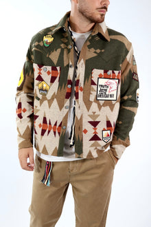 Giacca boxy azteco patch 366 BERNA