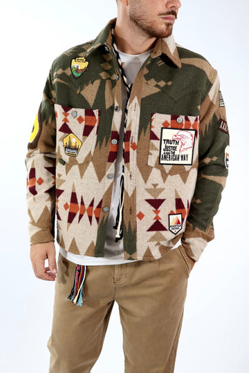 Giacca boxy azteco patch 366 BERNA