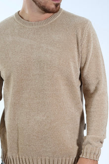 Maglione 363 girocollo ciniglia cammello LANDEK