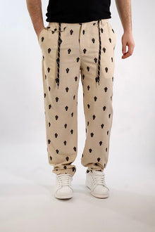Pantalone ricamo lino/viscosa 402 BERNA