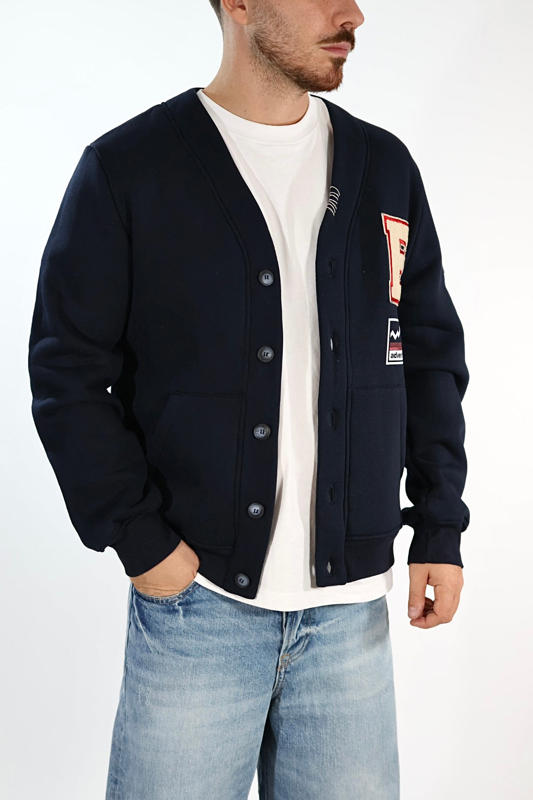 Cardigan in Felpa 78 patch  BL11