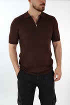 Polo in maglia viscosa con zip J.W