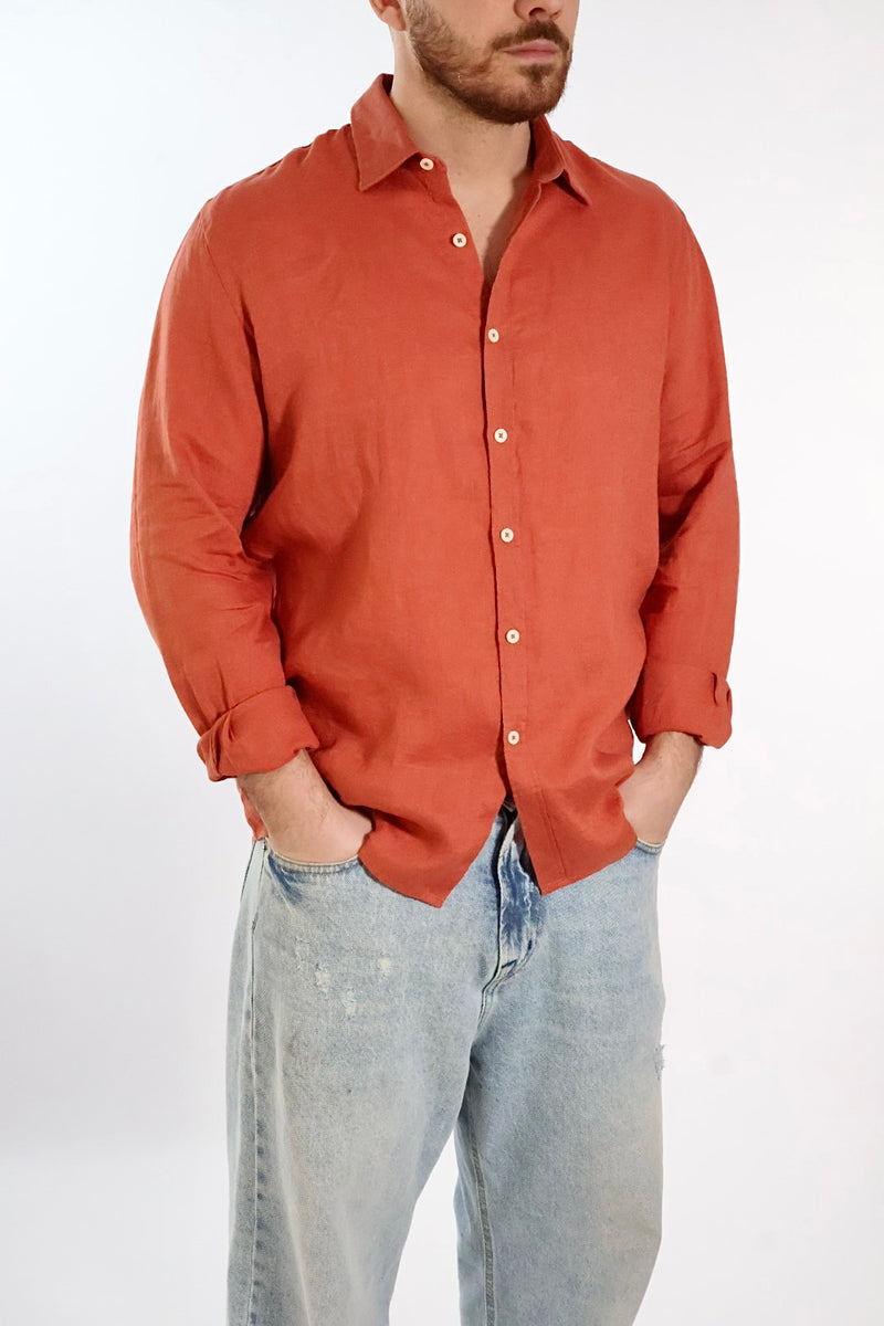 Camicia Lino brick 418 BL11