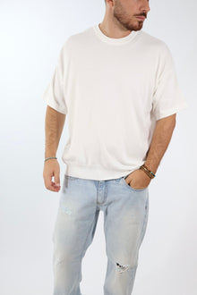T shirt in maglia cropped over 432 BERNA