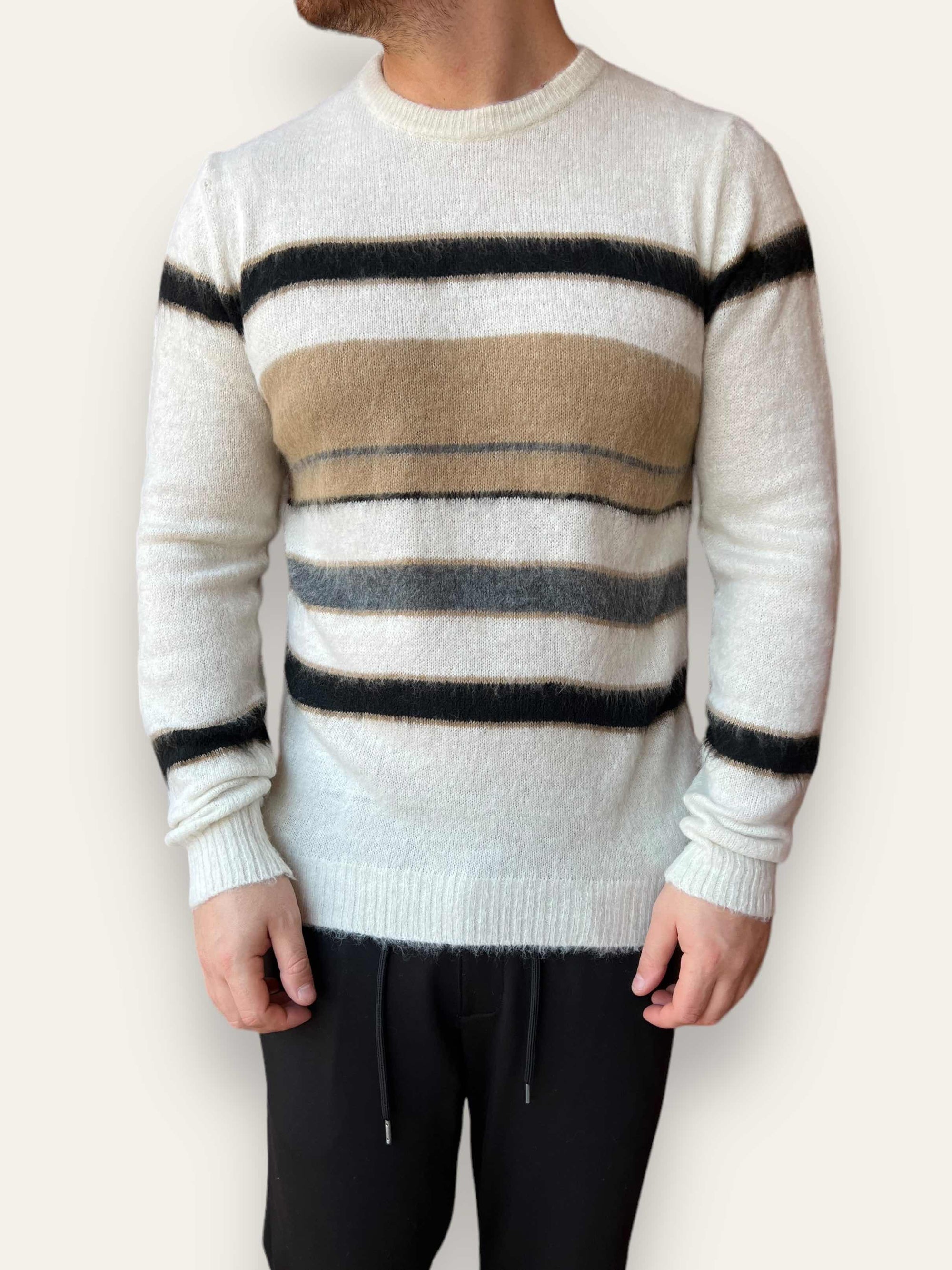 Maglione rasato rigato BL11