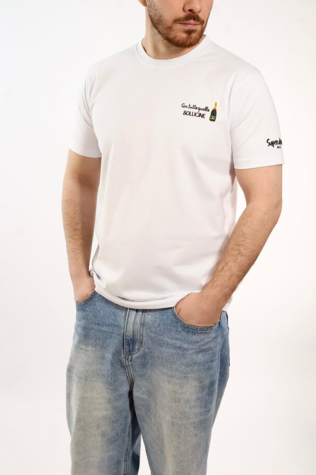 T-shirt ricamo con tutte quelle bollicine 1875 SUPERCULTURE