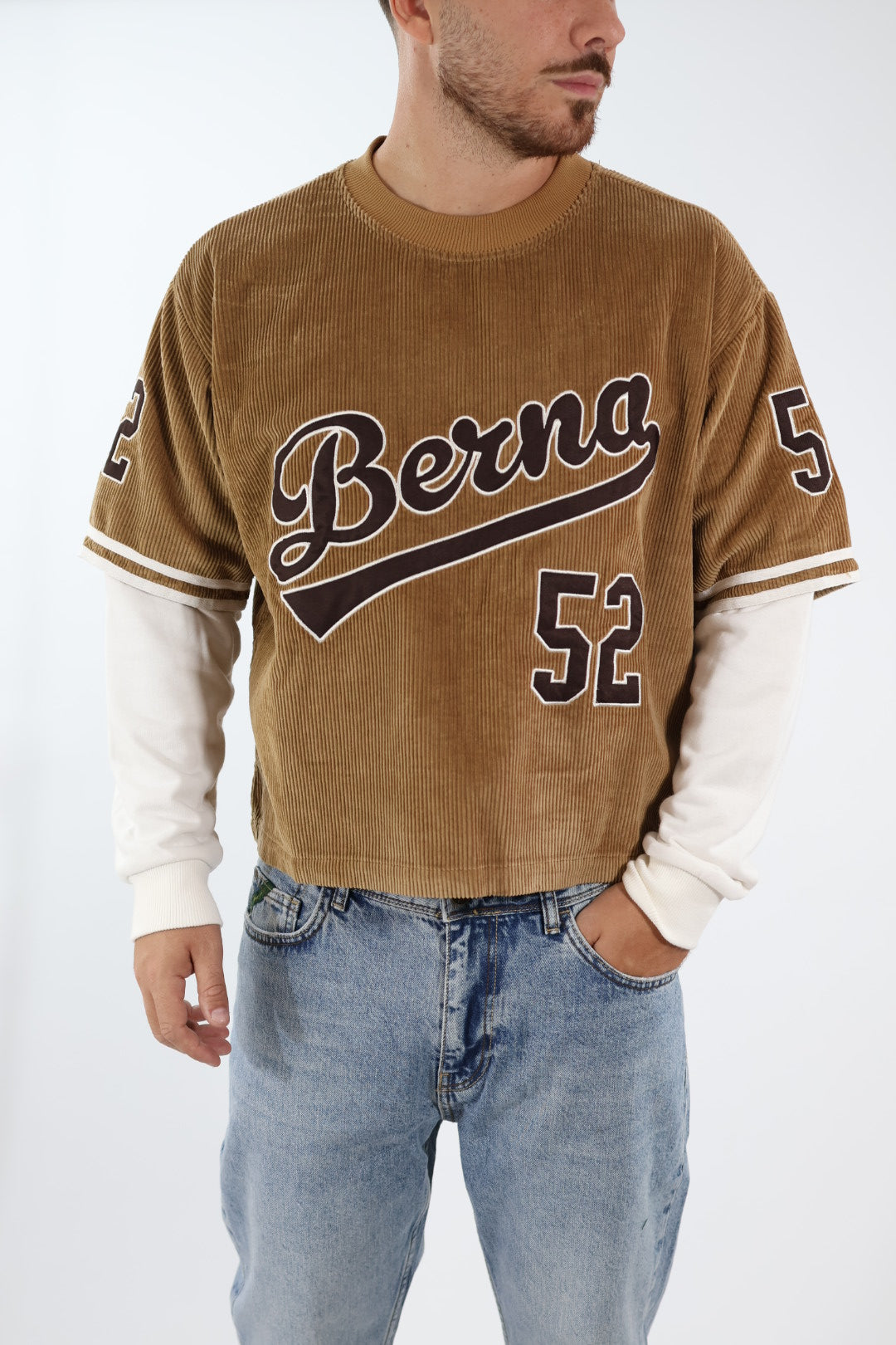 T-shirt baseball cropped velluto 364 BERNA