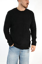 Maglione MACOMER001 nero giro bouclé BL11