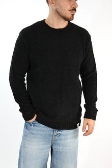 Maglione MACOMER001 nero giro bouclé BL11