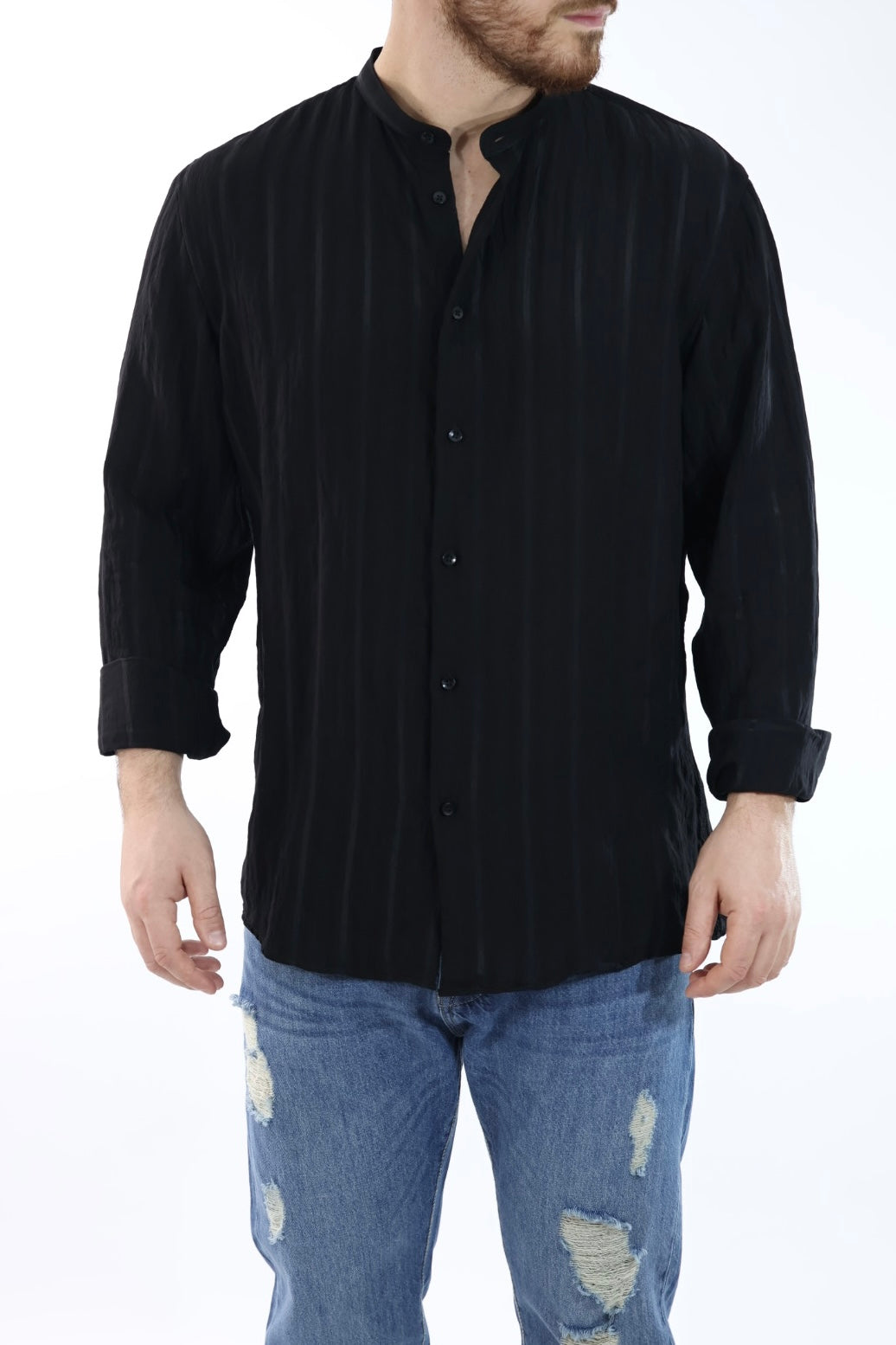 Camicia viscosa m/l collo coreana C57 OVER-D