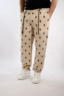 Pantalone ricamo lino/viscosa 402 BERNA