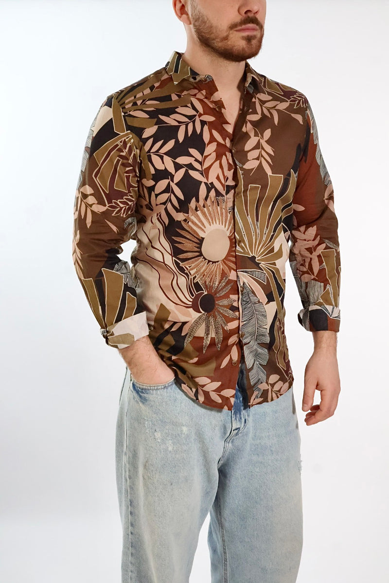 Camicia cotone fantasia mussola 030 BL11