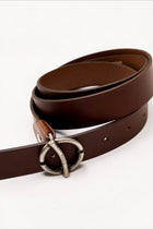 CINTURA LISCIA FIBBIA LOGO PELLE  Z02 OVER-D