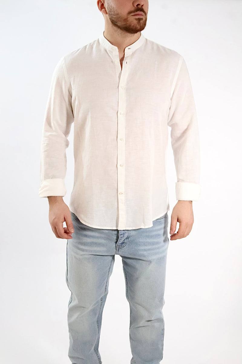 Camicia lino collo coreana 250 BERNA