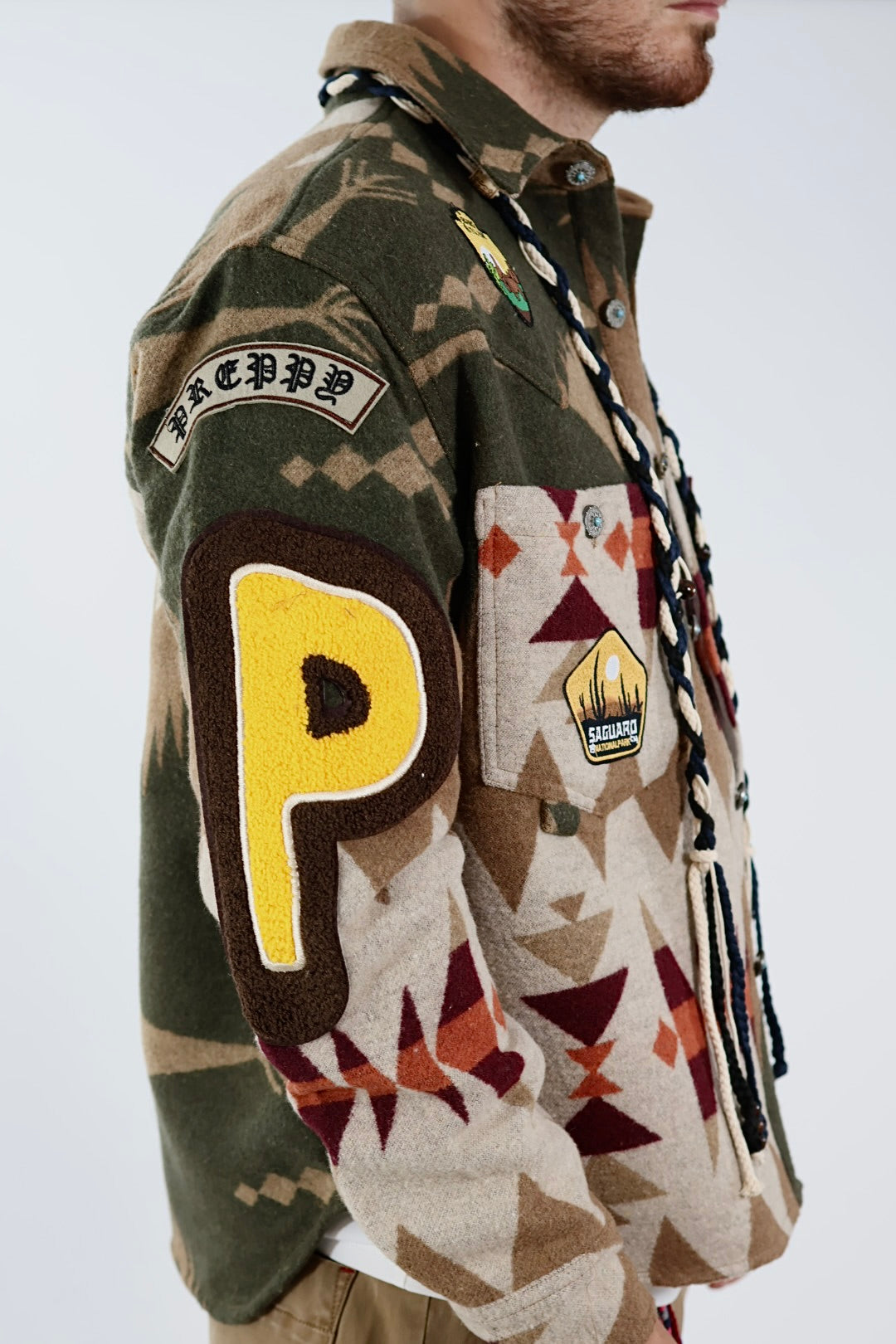 Giacca boxy azteco patch 366 BERNA