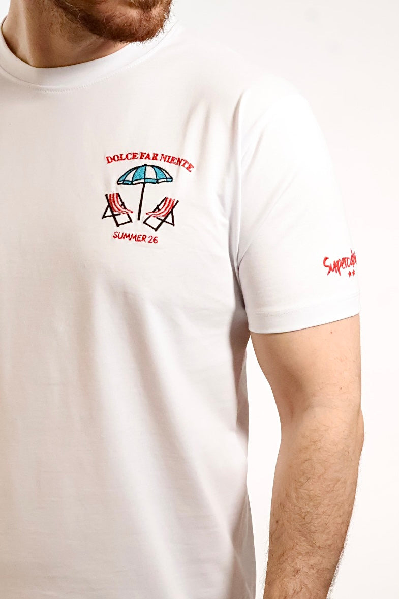 T-shirt ricamo dolce far niente 1823 SUPERCULTURE